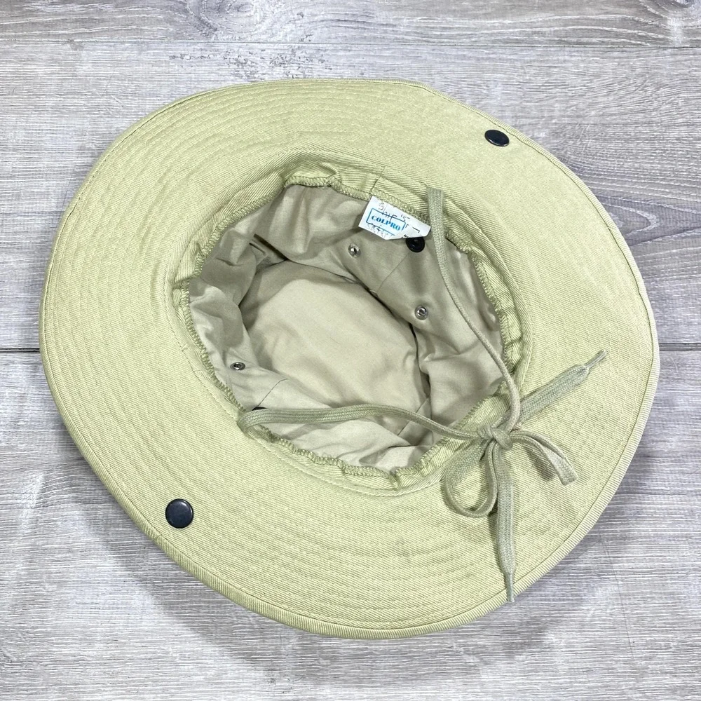 Abercrombie &‎ Kent Hat Boonie  Mens 7 1/2 Beige Safari Wide Brim Cotton